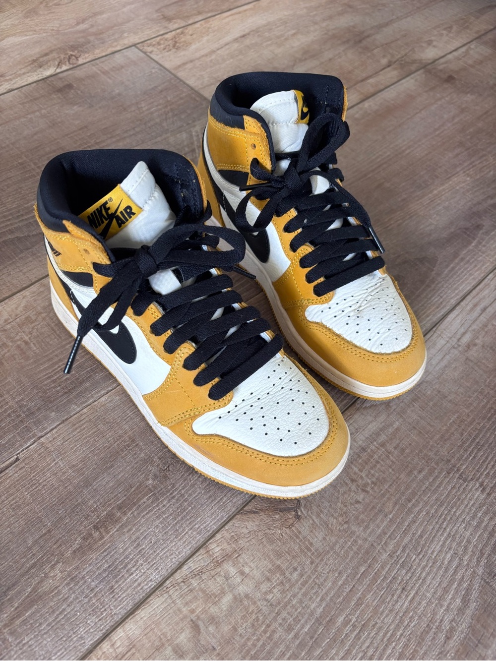Nike Air Jordan 1 Mid - White, Yellow & Black Men’s Sneakers
